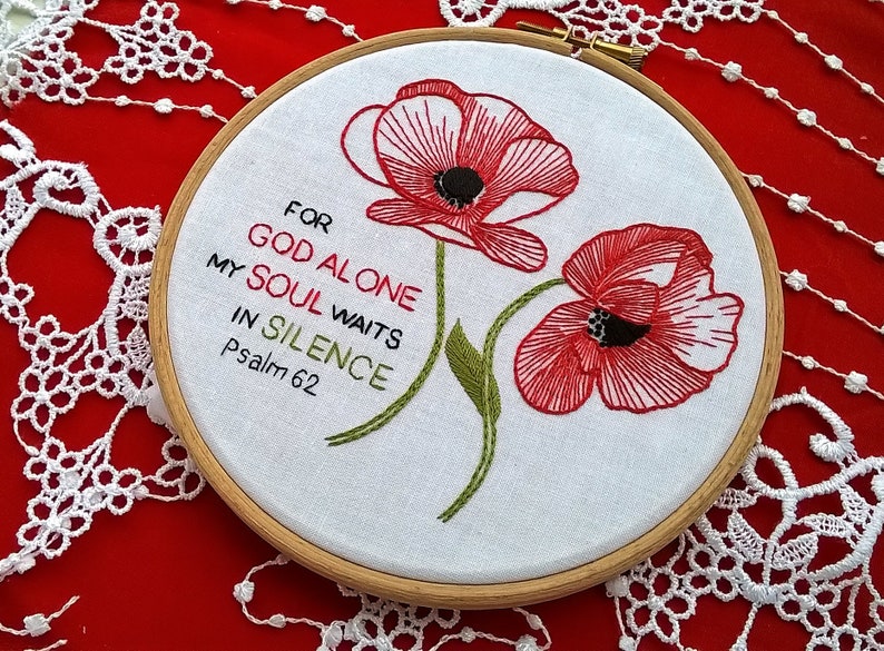 Bible verse jessecmault kit poppies and bible quote  etsy