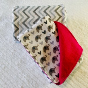 Baby Spucktücher | Baby Mädchen Elefant Spucktuch | Pink & Grau Baby Mädchen Spucktuch Set | Chevron Spucktuch | Grau Baby Geschenk Dusche Geschenk