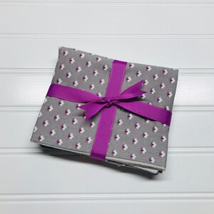 Baby Burp Cloths | Burp Cloth Set | Baby Girl Burpcloth Gift | Modern Baby Burp Rag | Grey Baby Shower Gift | Purple Baby Shower Gift Set