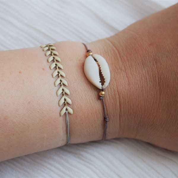 Bracelet coquillage grain de café