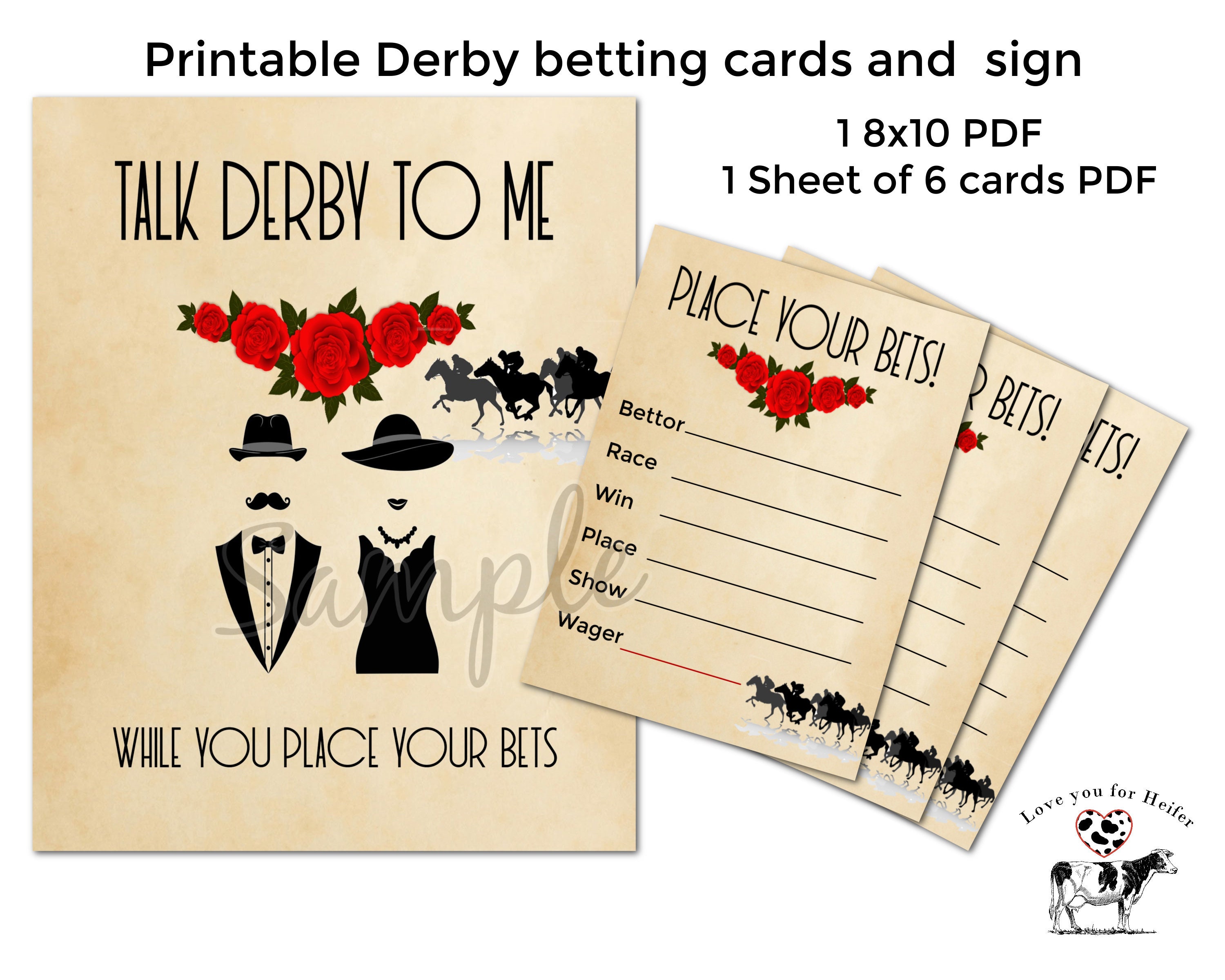 Kentucky Derby Party Sign | Kentucky Derby Betting | DIY Kentucky Derby ...