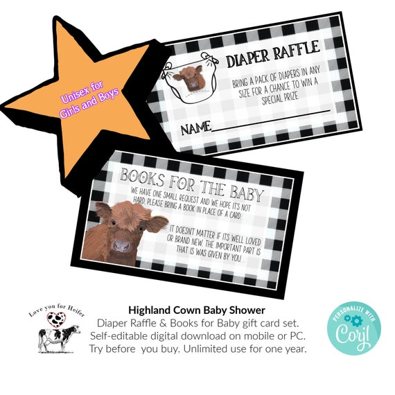 Printable Highland Cow Baby Baby Shower Invite (Download Now) 