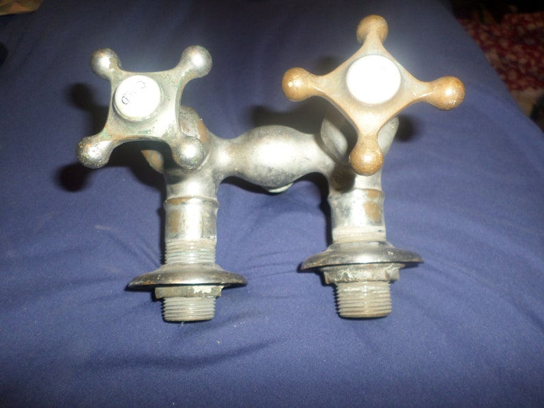Antique Faucet Fittings For A Cast Iron Tub Etsy
