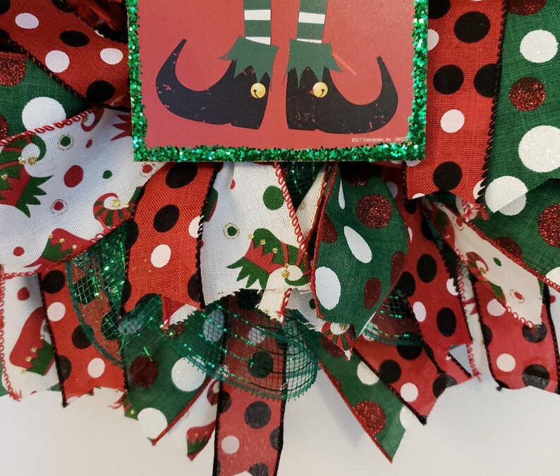 Wreaths Christmas Door Wreath Elf Christmas Decorations Elf Elf Wreath Elf Decor Christmas Wreath for front door