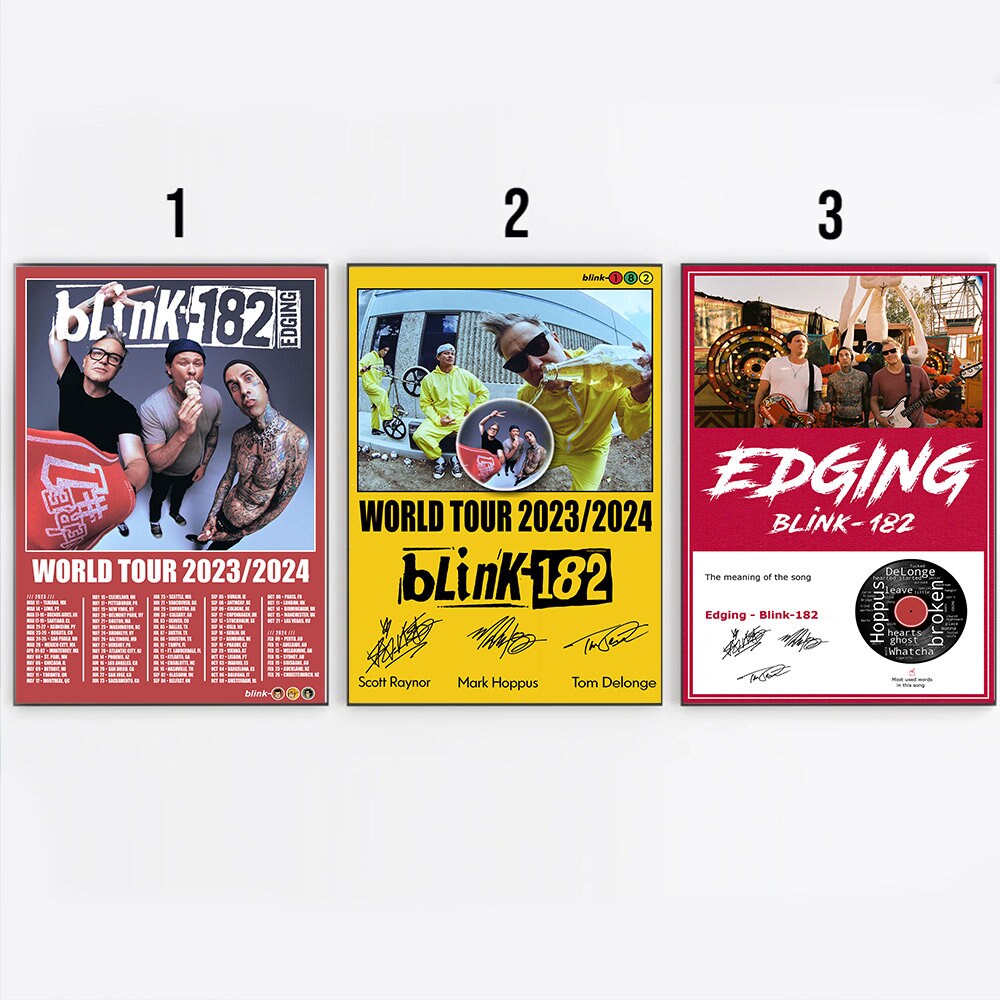 Blink182 Tour 2023 Poster, Word Tour 2023 2024 Happy Place For Music