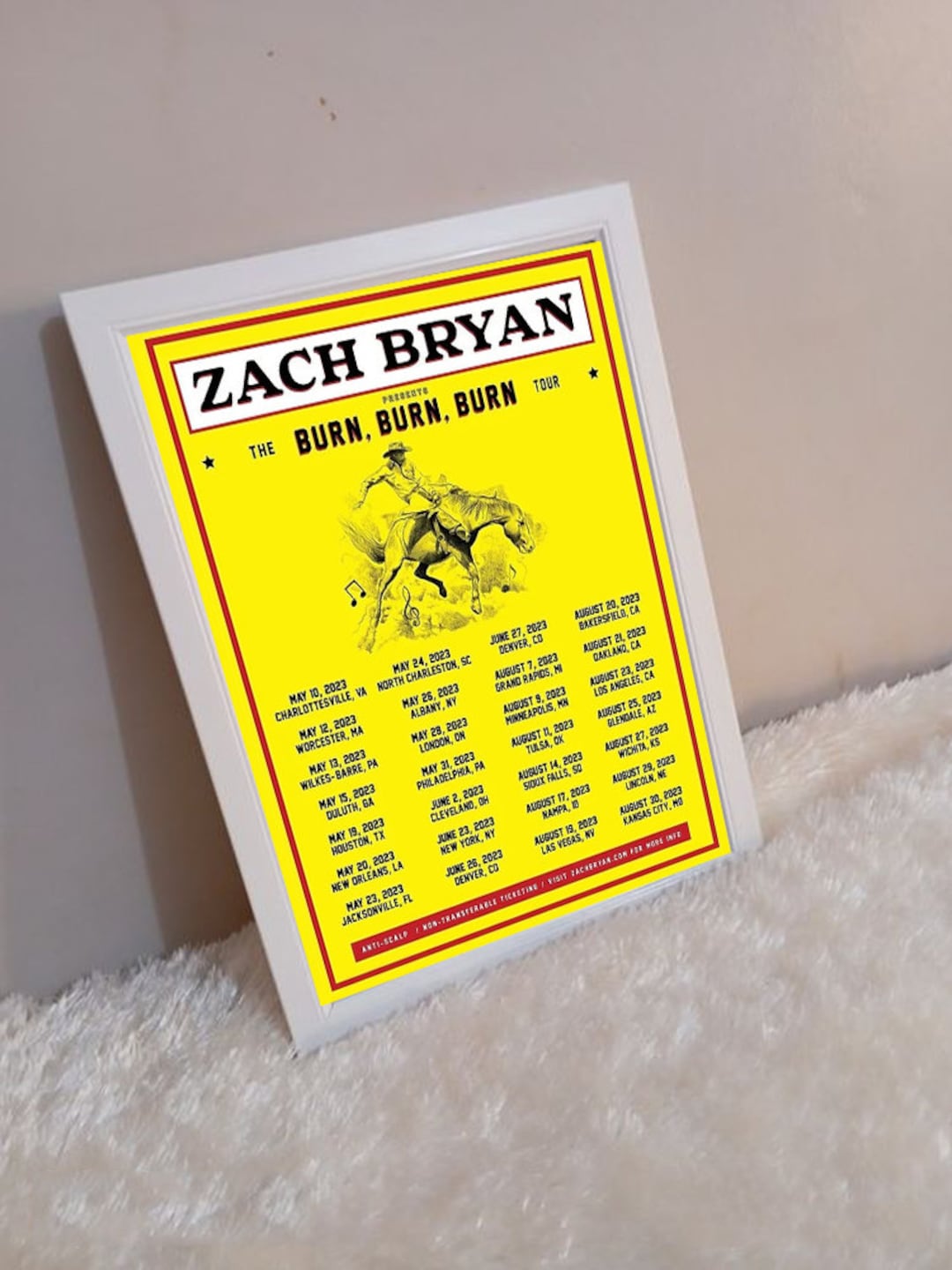 Zach Bryan Burn Burn Burn Tour Poster Home Decor Wall Etsy