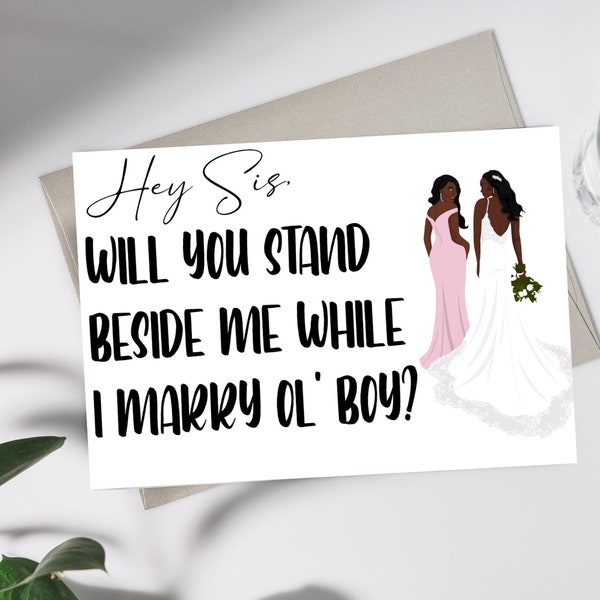 African American Bridesmaid Proposal card