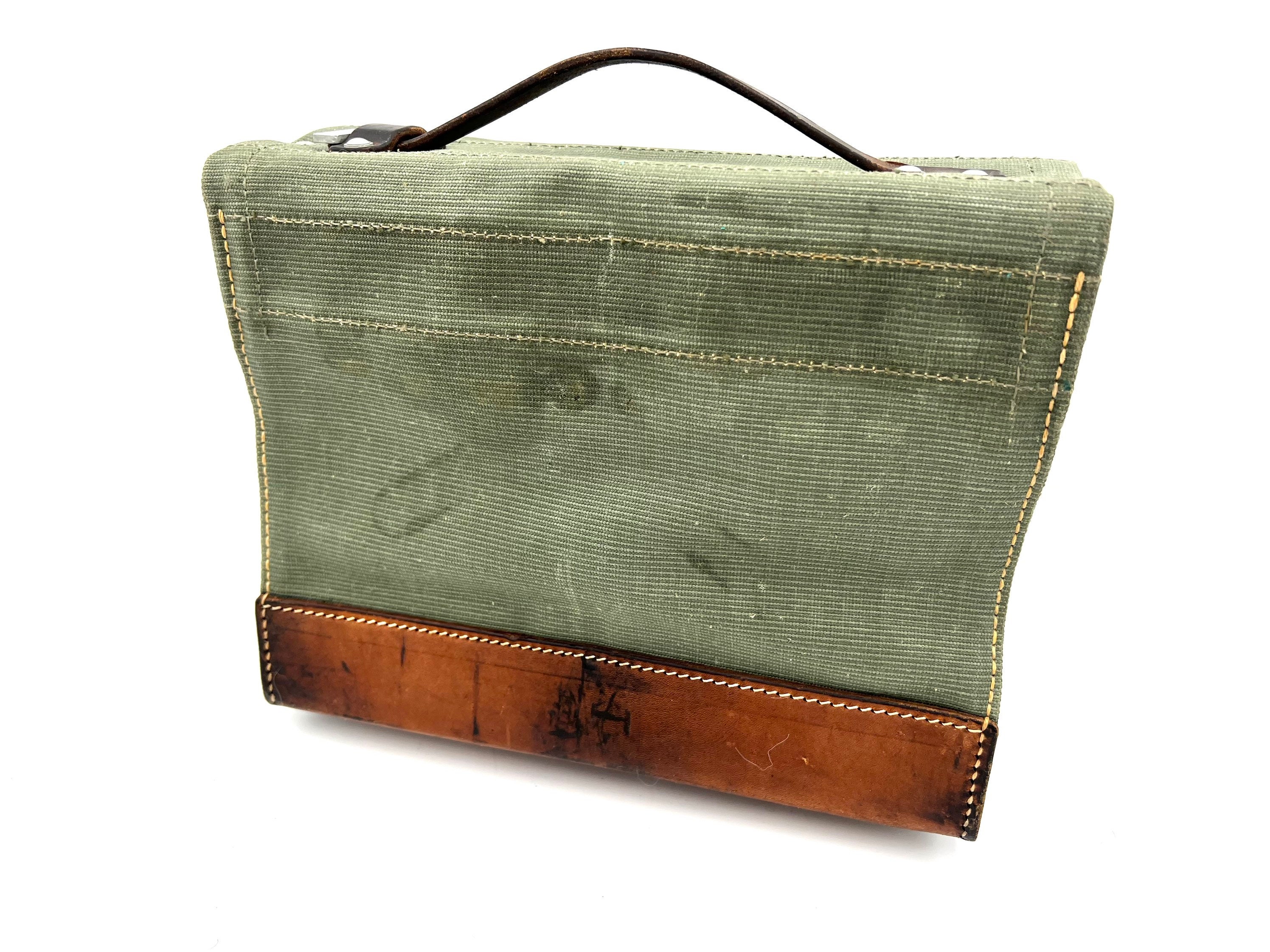 Vintage 1965 Swiss Army Canvas & Leather iPad Bag - Etsy