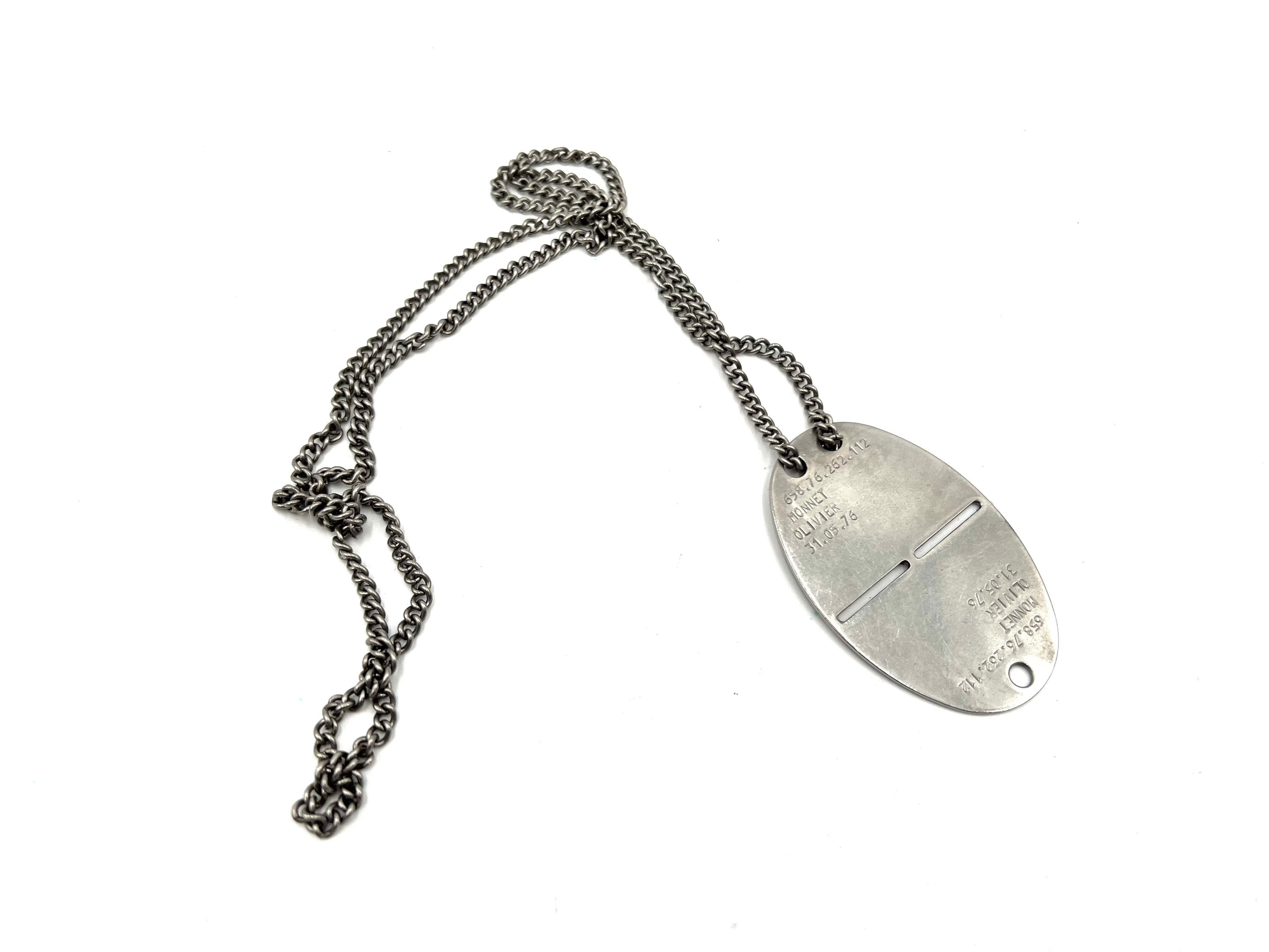 Swiss Army Dog Tag Swiss Military Soldier Identification Tag on a