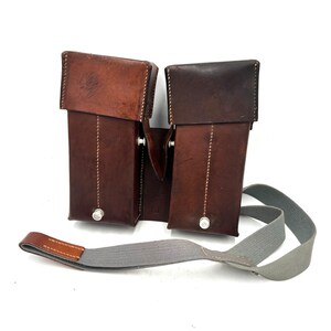 DEADSTOCK Swiss Army 1958 Leather Magazine Pouch Leather Bag Mint Condition Swiss Military Magazine Holder and Belt Holster Ammo Pouch Men