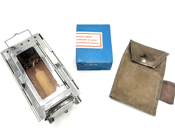 Swiss Army Folding Lantern From 1970s With an UNUSED Box of Stearin