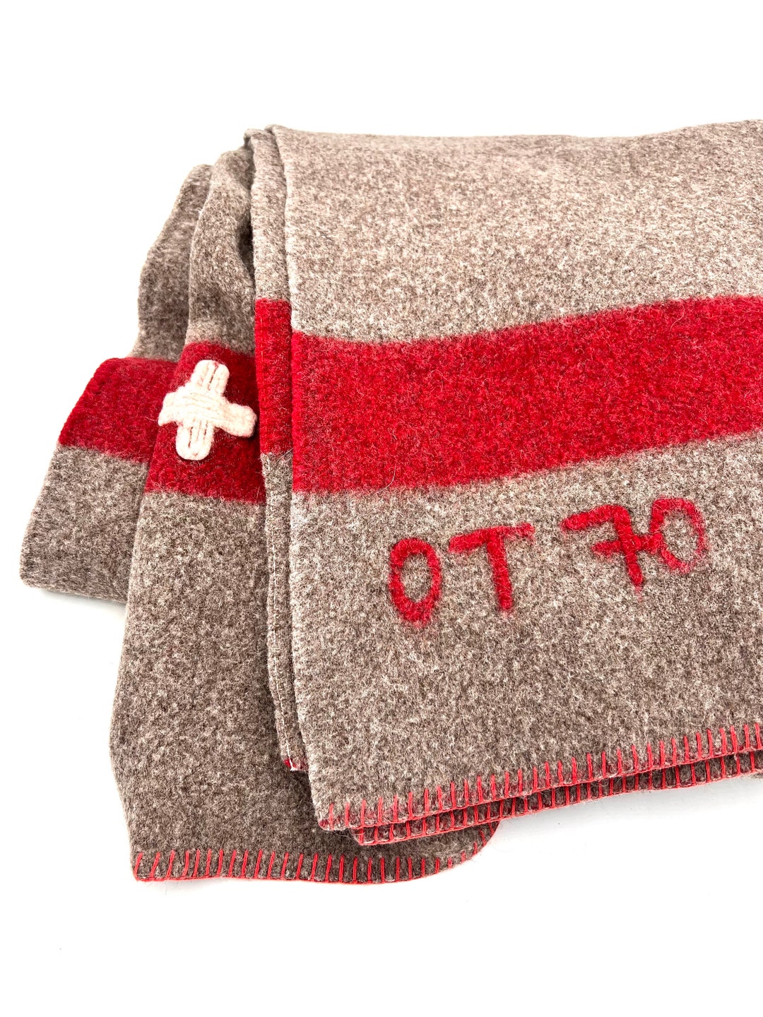 Swiss Army Blanket 1970, Pure Wool Camping Rug From the Swiss Military