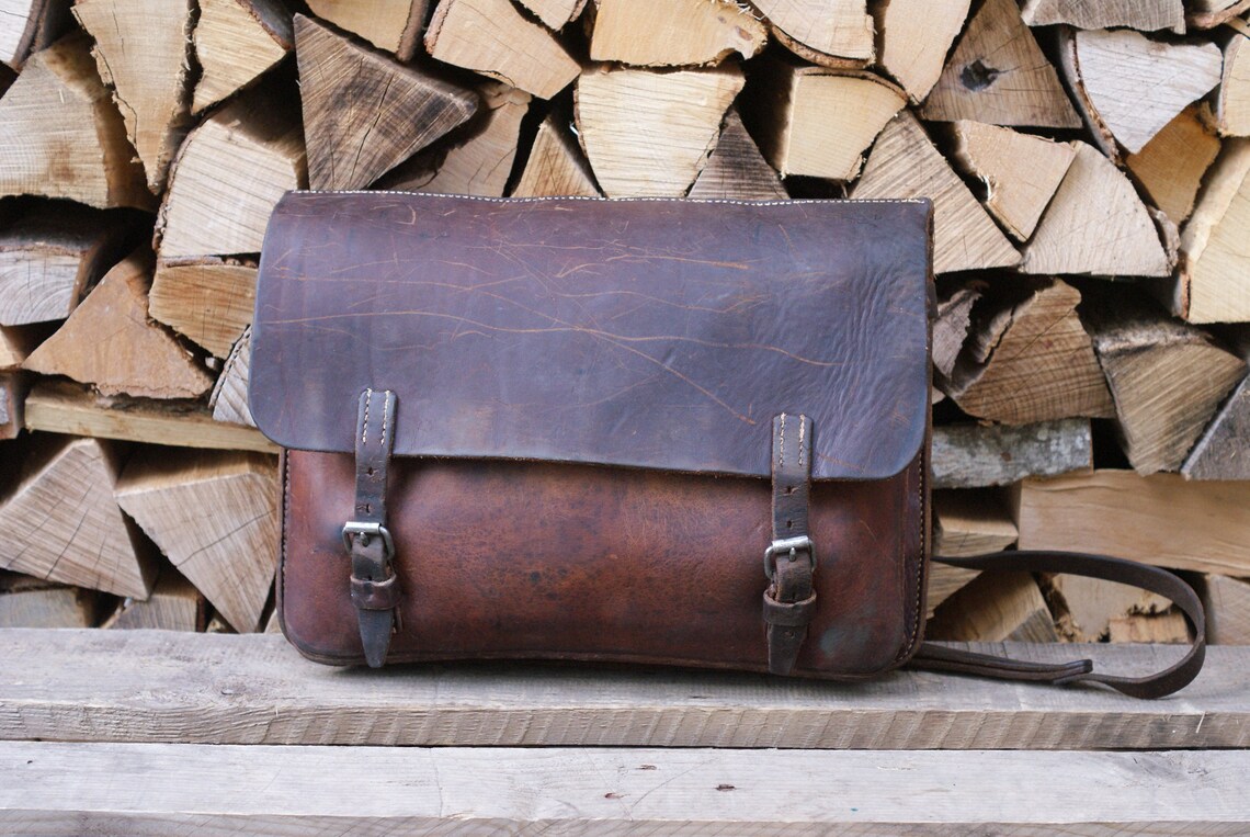 SWISS ARMY BAG Leather Shoulder Bag from 1938 Mens Leather Etsy