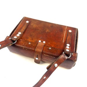 Excellent Condition SWISS Army Medic Bag 1985 for Artists Supplies Brown Leather Expandable Swiss Military Bag for Writers Paramedic