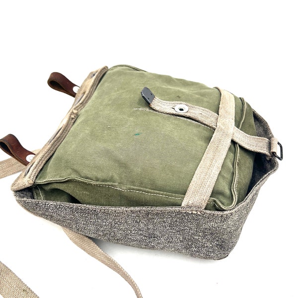 SWISS ARMY 1940er Jahre Brot- oder Fahrradtasche WASHED