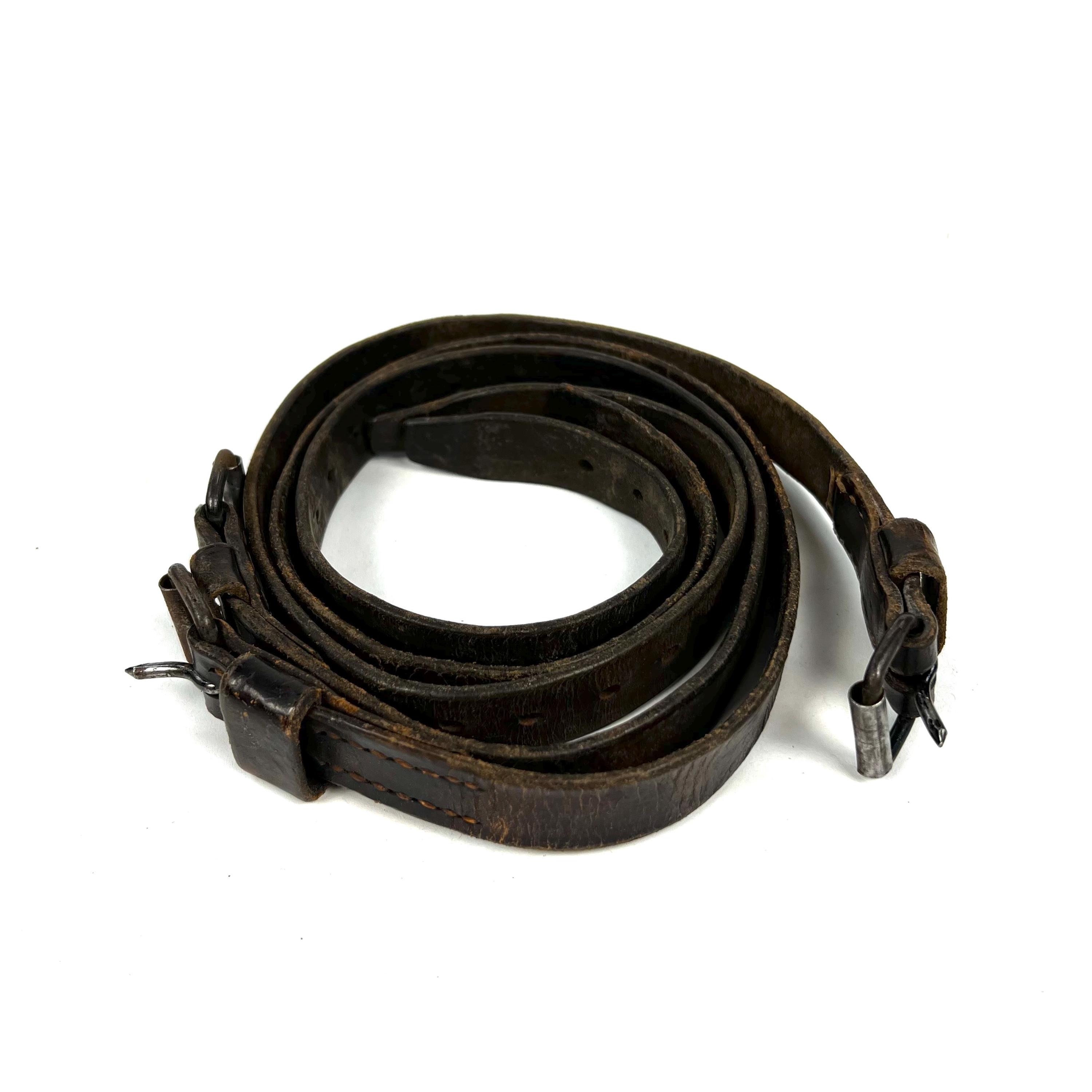 DREI echte Schweizer Armee-braune Lederriemen für den Einsatz auf