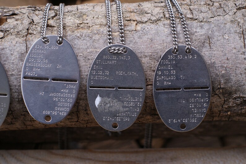 Swiss Army Dog Tag Swiss Military Soldier Identification Tag Etsy