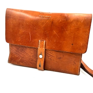 SWISS ARMY Brown Leather Shoulder Bag 1976 Mens Leather Bag Crossbody Computer Bag Tablet Bag Mens Leather Messenger Bag Great Condition
