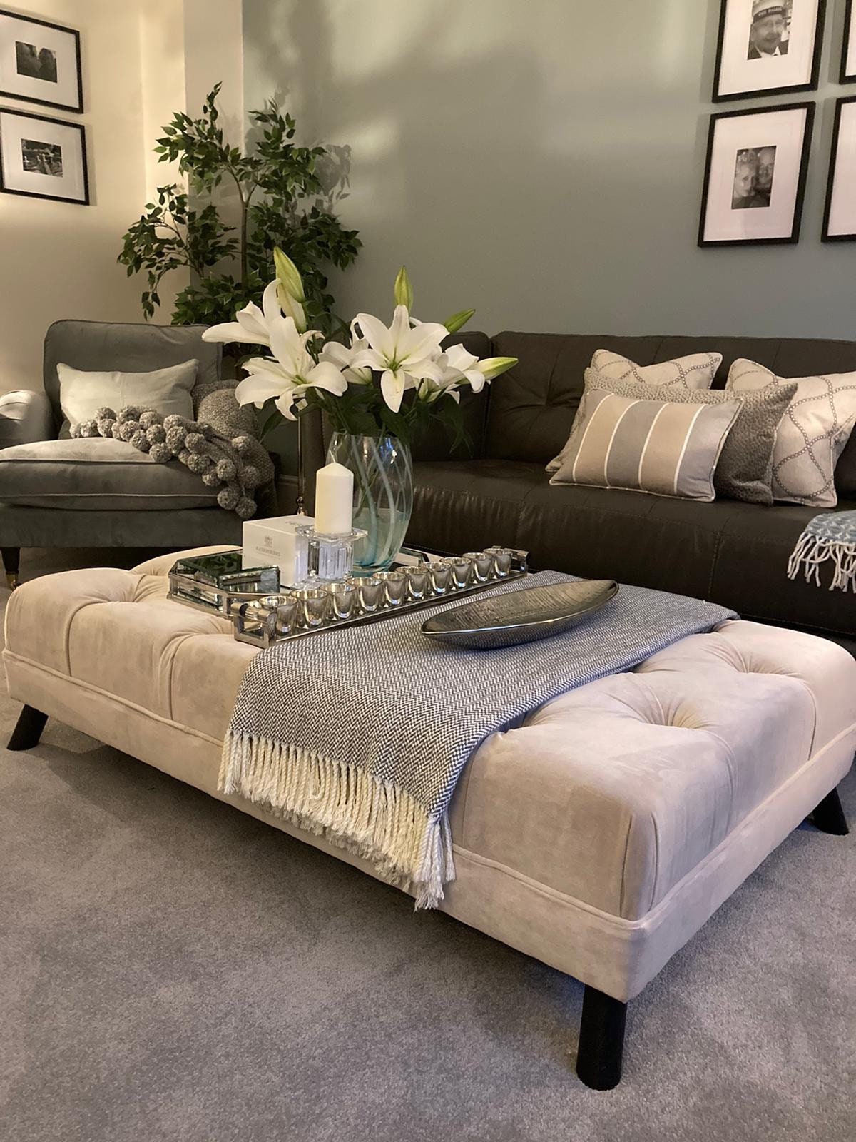 Velvet Coffee Table Ottoman in a Chesterfield Style. Deep Buttoned Bench in a Stunning Velvet Fabric With Oak Black Legs made to Order Etsy UK
