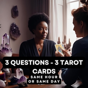 Lecture de tarot psychique 3 questions - MÊME HEURE ou JOUR - Amour, réconciliation, amitié, finances, carrière . .