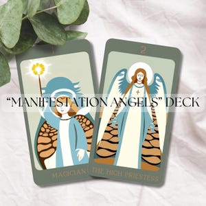 Printable Tarot Card Deck - Printable PDF + PDF Broschüre - "Manifestation Angels" Deck."