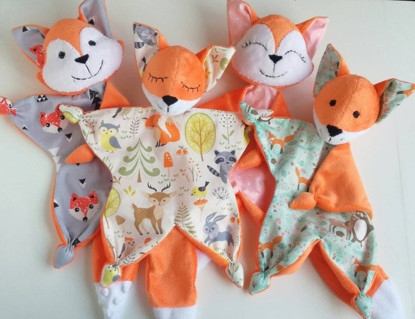 Personalized Lovey fox baby security blanket fox blanket Etsy