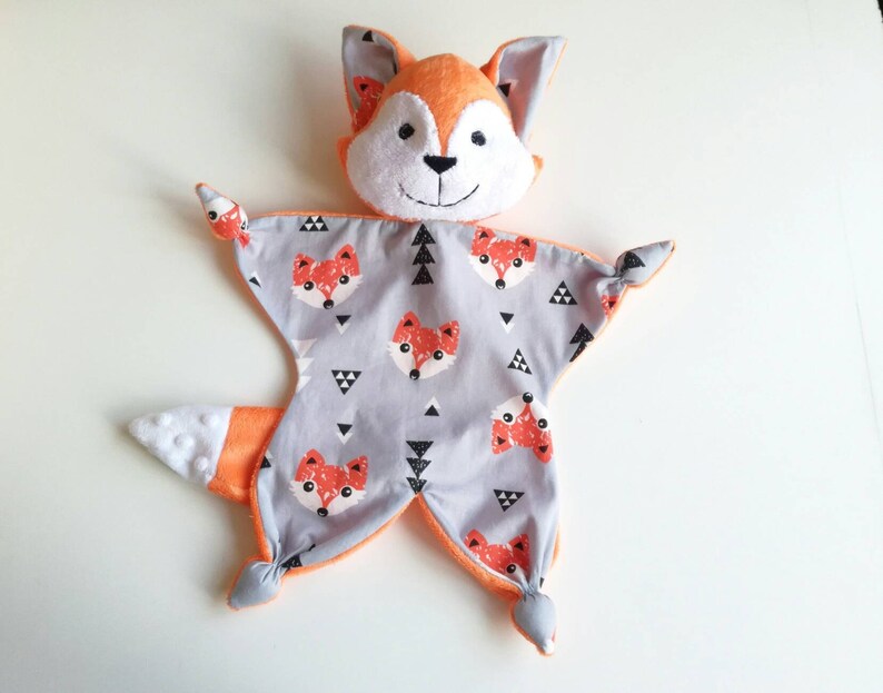 Personalized Lovey fox baby security blanket fox blanket | Etsy