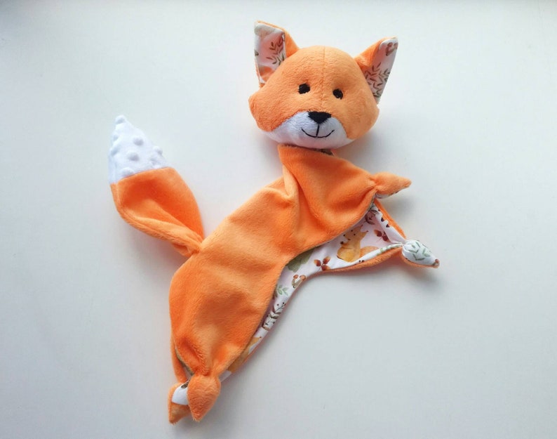 Animal lovey security blanket fox lovey for baby nursery Etsy