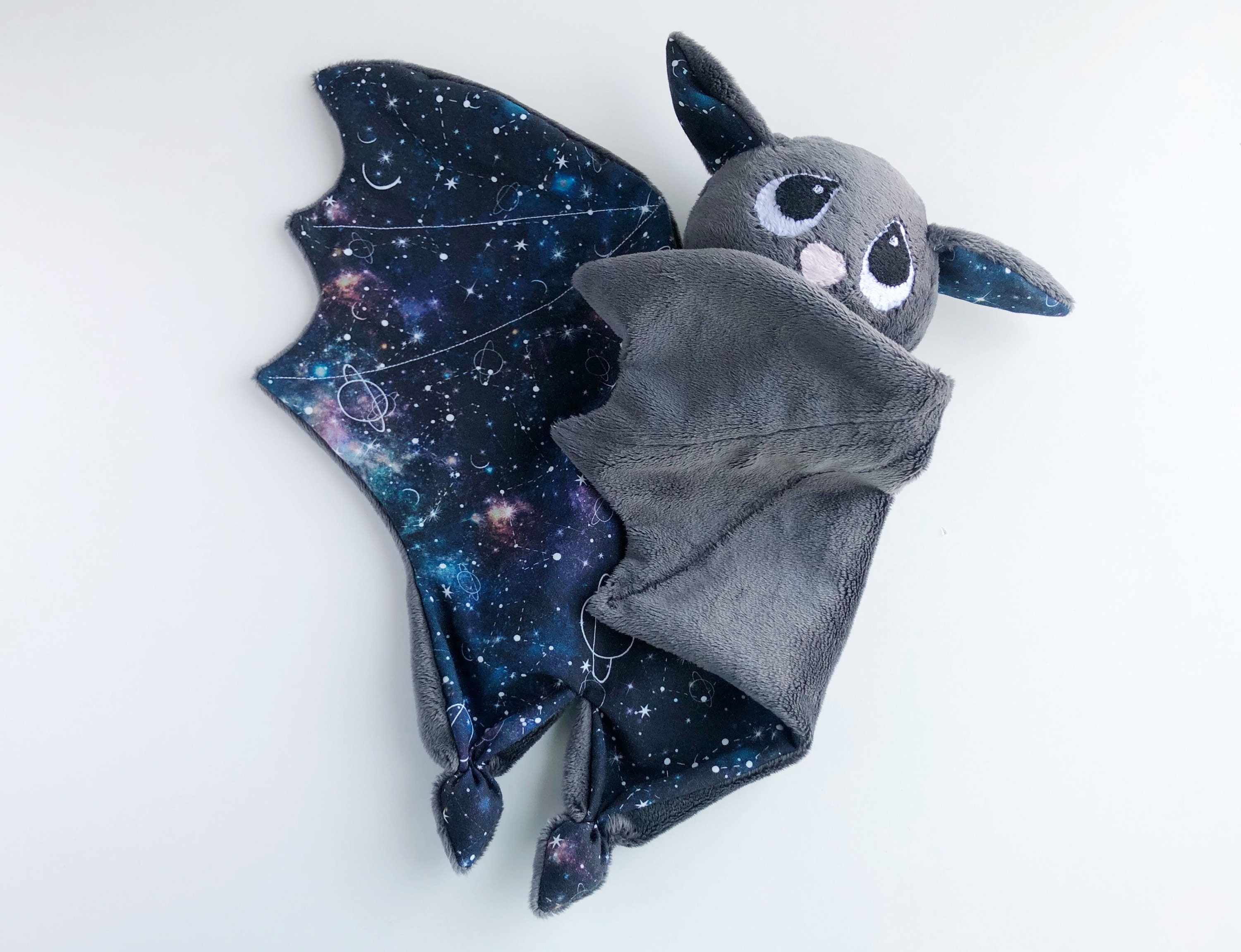 Bat lovey plush bat toy for baby stuffed bat galaxy nursery  etsy