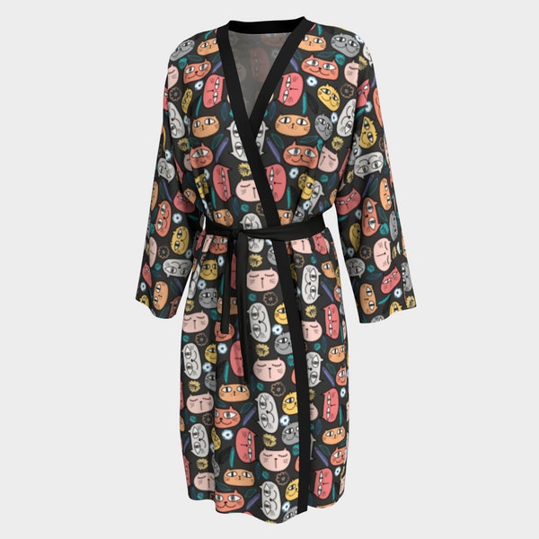 Many Cat Lovers Kimono Robe