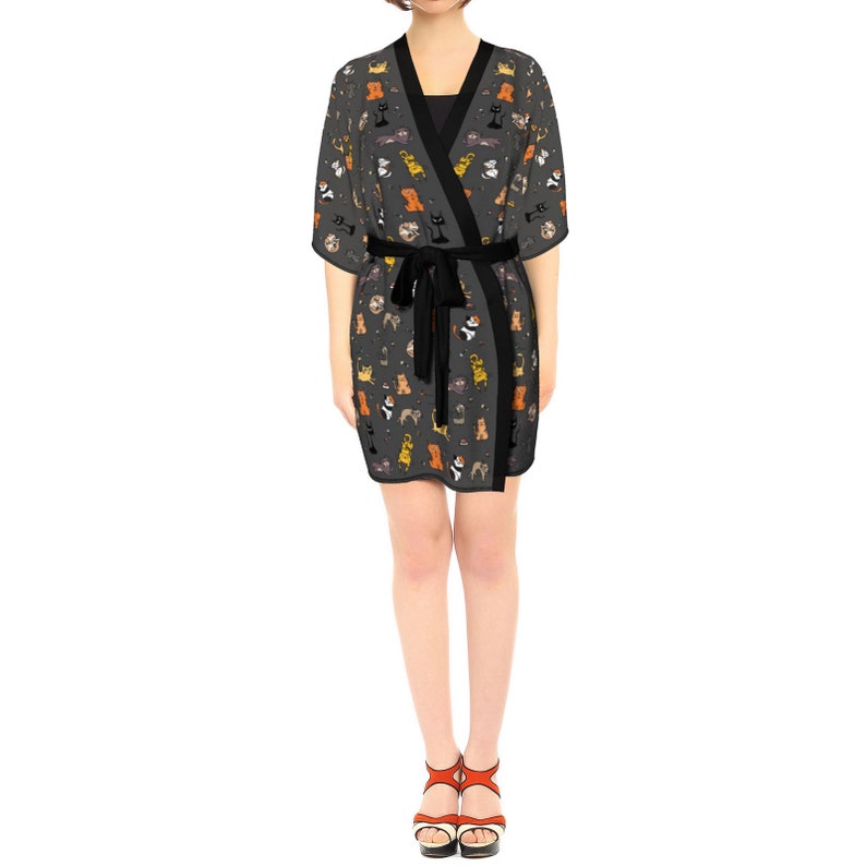 Cat Pattern Kimono Robe Etsy