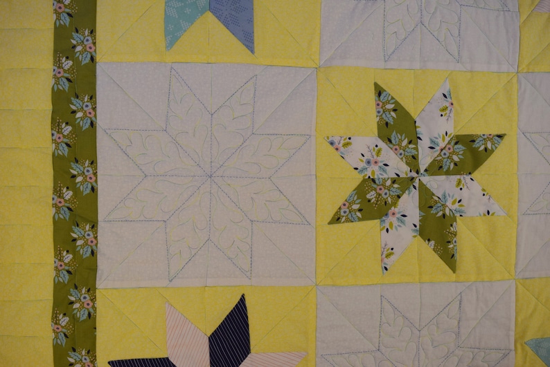 Handmade Contemporary Stars Twin Size Quilt made by a Carmelite Nun