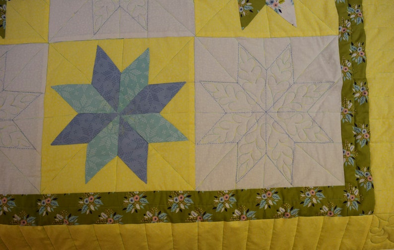 Handmade Contemporary Stars Twin Size Quilt made by a Carmelite Nun