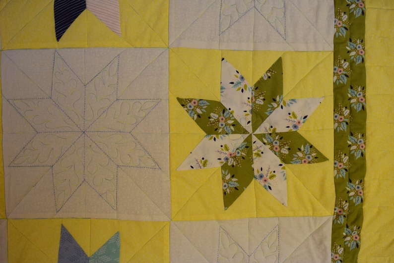Handmade Contemporary Stars Twin Size Quilt made by a Carmelite Nun