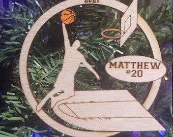 Wooden basketball ornament