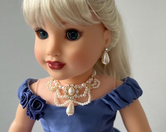 Juego de joyas de perlas victorianas hechas a mano para muñecas de 18 pulgadas, como las American Girl.