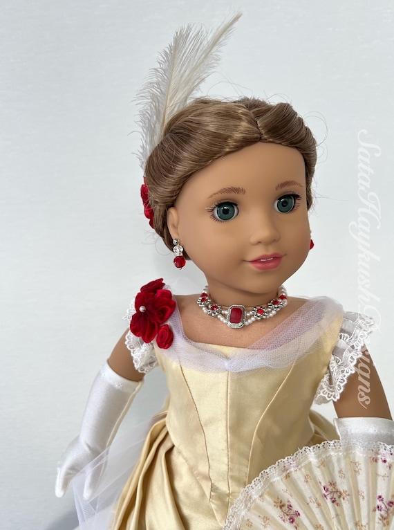 Handmade 18” doll jewelry set - ruby