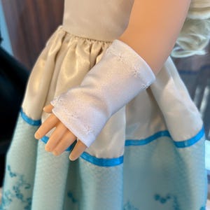 White Lycra open fingers gloves for 18” dolls such as American Girl Doll