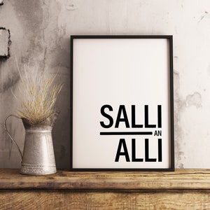 SALLI AN ALLI / Druck A4 / A3 Schwarzwald Dialekt Badisch Poster Baden-Württemberg