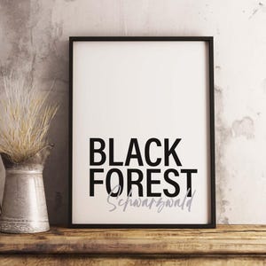 BLACKFOREST Bild Black Forest Poster Schwarzwald Schriftzug
