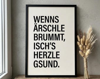 WENNS ÄRSCHLE BRUMMT I Black Forest Picture Toilet Decor I Toilet Decoration