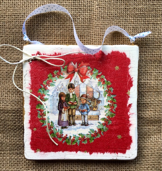 Items similar to Wooden Christmas decoration wall hanger rustic unique