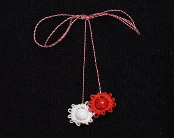 Mărțișor, Martisor string, Martisor cord, Martisor brooch USA, Red and White Martisor, Spring holiday