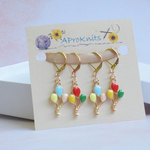 Balloons Stitch Marker Set for Knitting and Crochet Projects, Cute Progress Keepers or Stitch holders, knitting or crochet gift, snag free