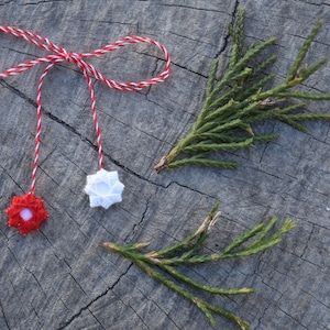 Romanian Mărțișor, East European Martisor string, Martisor cord, Martisor brooch made in USA, Red and White Martisor, Spring holiday