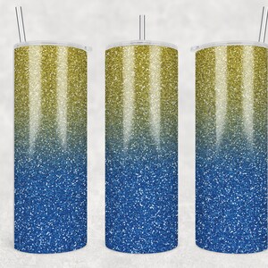 20oz Blue and Gold Ombre Tumbler png, Sublimation Tumbler Blue and Gold, Ombre Tumbler png, 20oz Glitter ombre png, Blue Ombre tumbler png