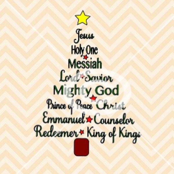 Christmas tree svg, Names of God in Christmas tree svg, Christmas tree Jesus svg, Christmas svg, Jesus svg, Reason for the season svg