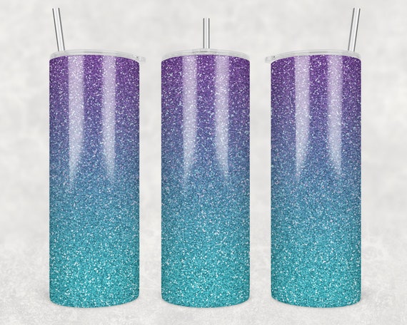 Purple and Teal Glitter Tumbler Png, 20oz Skinny Tumbler Glitter png, Glitter Tumbler png, Ombre Glitter Tumbler png, Purple Glitter Png
