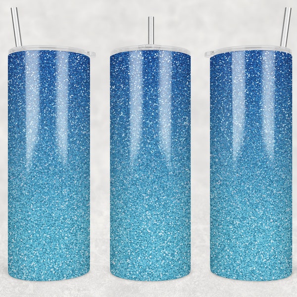 20oz Skinny Tumbler Blue Ombre glitter png, Sublimation Tumbler Blue Glitter png, Blue Glitter Tumbler png, 20ox Tumbler Ombre Tumbler png