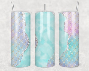 20oz tumbler mermaid glitter png, 20oz beach sublimation png, sublimation glitter mermaid png file, Mermaid tumbler png. Ocean tumbler png